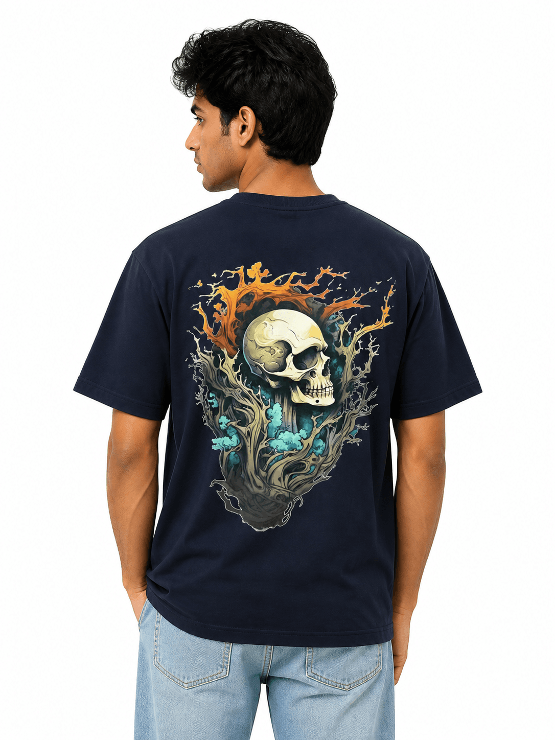 Rebel Stich Skull Bloom Oversized Tee